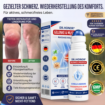 🇩🇪 𝐃𝐑.𝐇𝐎𝐍𝐎𝐑® 💠 Massage Roll-On für Gelenke & Muskeln 🌿 – 10-facher Naturkomplex