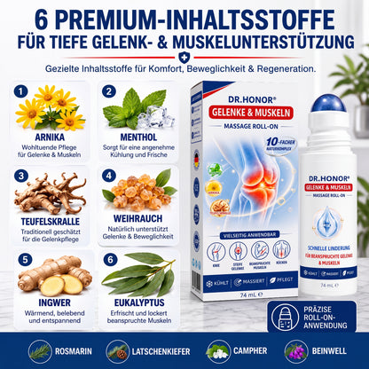 🇩🇪 𝐃𝐑.𝐇𝐎𝐍𝐎𝐑® 💠 Massage Roll-On für Gelenke & Muskeln 🌿 – 10-facher Naturkomplex